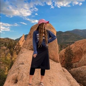 Black Wrap Style Athletic Skirt w/ Capri L…